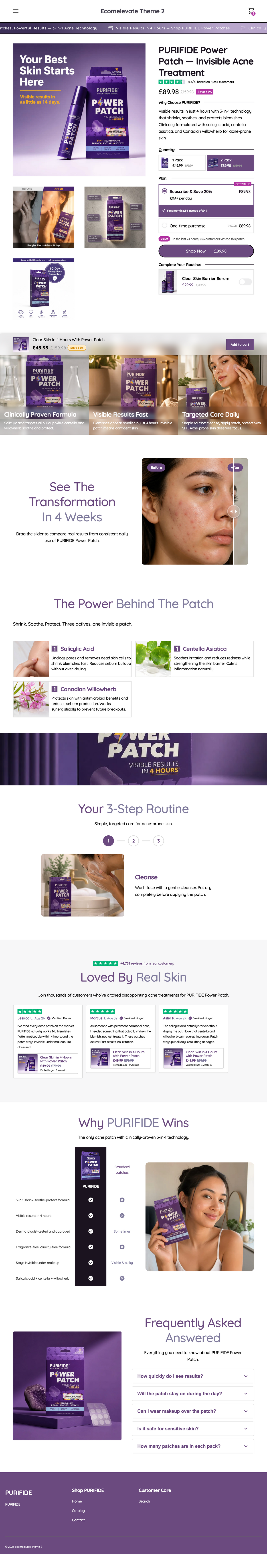 Generated desktop store preview for Purifide