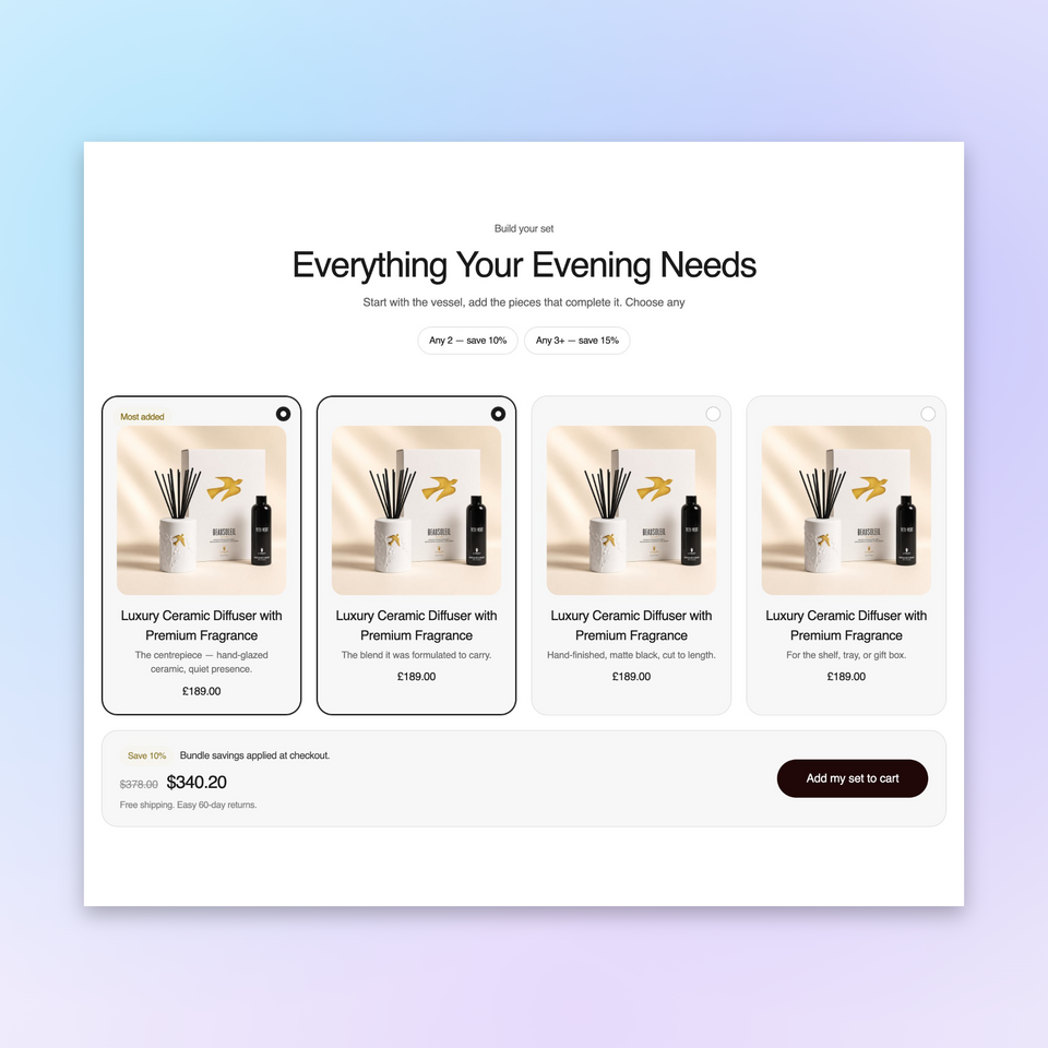 Quiz & bundle funnels