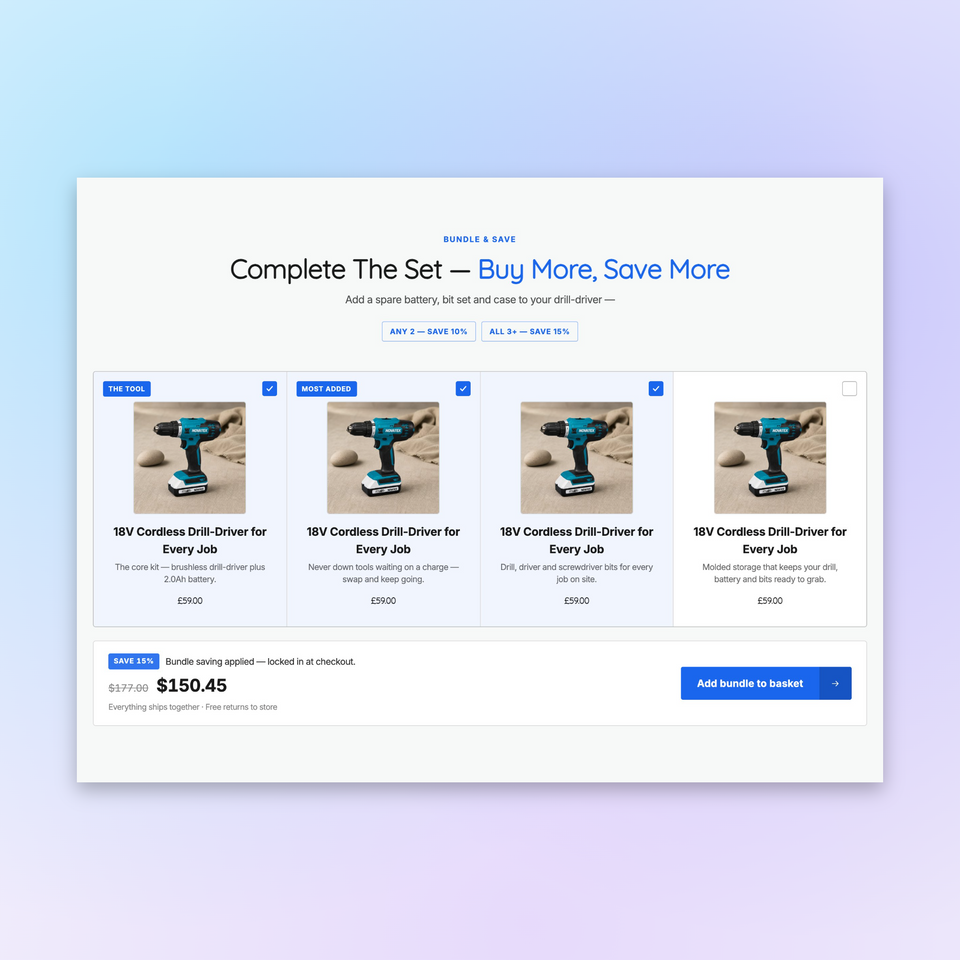 Quiz & bundle funnels
